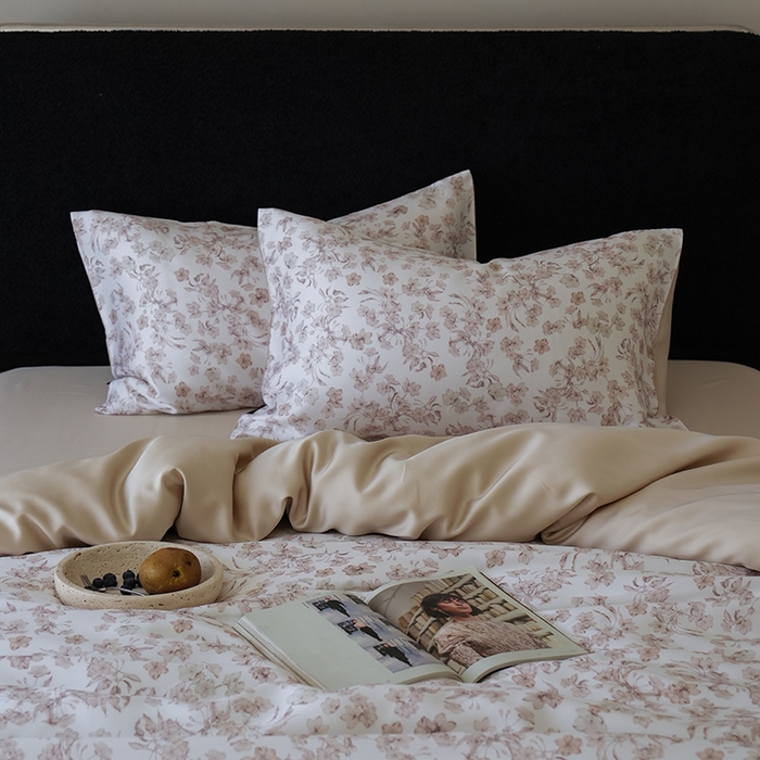 91家纺网 家纺一手货源 找家纺 （总）咏绒家纺工厂店 2025新款A类奥地利进口天丝轻奢花卉款四件套系列