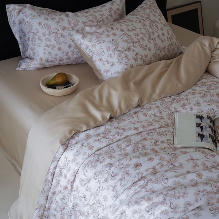 91家纺网 家纺一手货源 找家纺 （总）咏绒家纺工厂店 2025新款A类奥地利进口天丝轻奢花卉款四件套系列