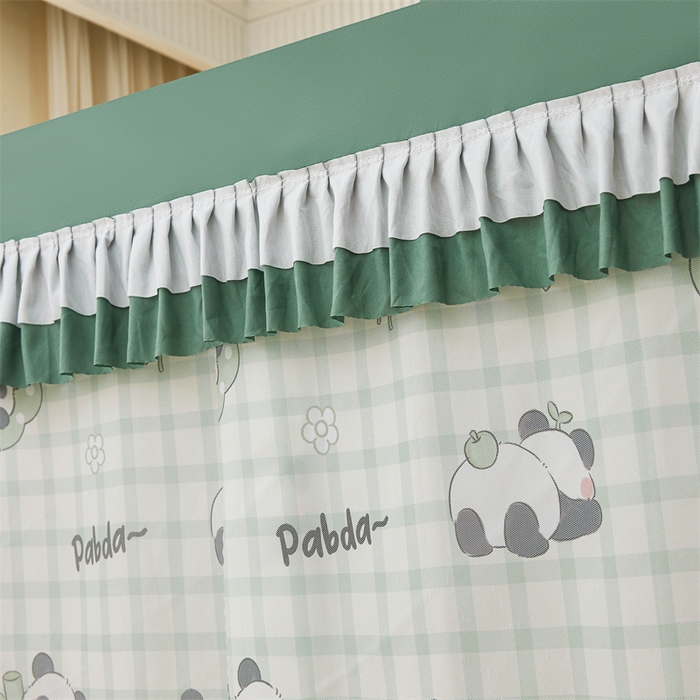 91家纺网 家纺一手货源 找家纺 浪幔纱蚊帐 2025新款A类可拆卸床单全底防摔蚊帐遮光床帘一体式回底拉链坐床 岁岁平安【回底款】