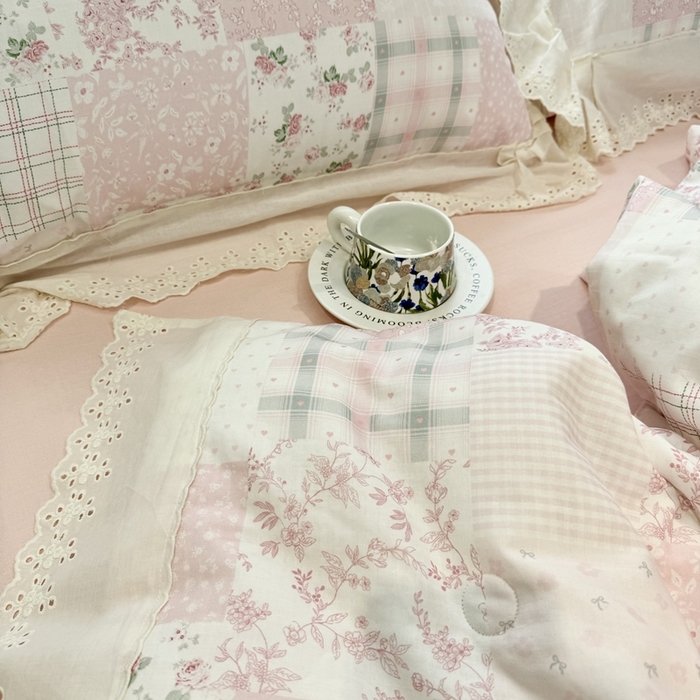 91家纺网 家纺一手货源 找家纺 （总）眠博士2025新款双层纱印花花边夏被花卉系列 