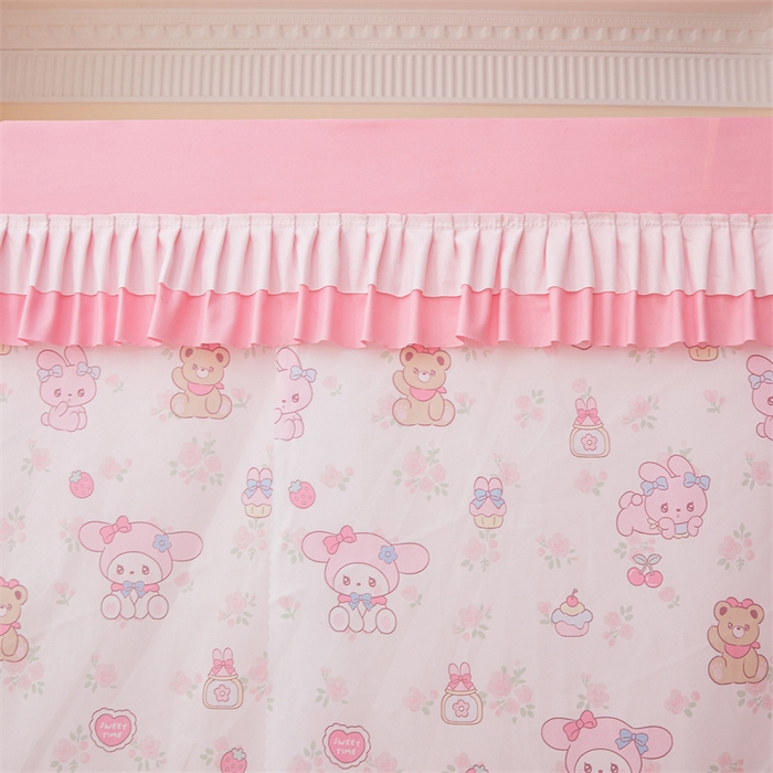 91家纺网 家纺一手货源 找家纺 浪幔纱蚊帐 2025新款A类可拆卸床单全底防摔蚊帐遮光床帘一体式回底拉链坐床 甜心乐蒂【回底款】