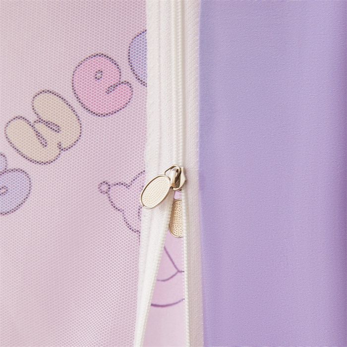 91家纺网 家纺一手货源 找家纺 浪幔纱蚊帐 2025新款A类可拆卸床单全底防摔蚊帐遮光床帘一体式回底拉链坐床 甜心洛米【回底款】