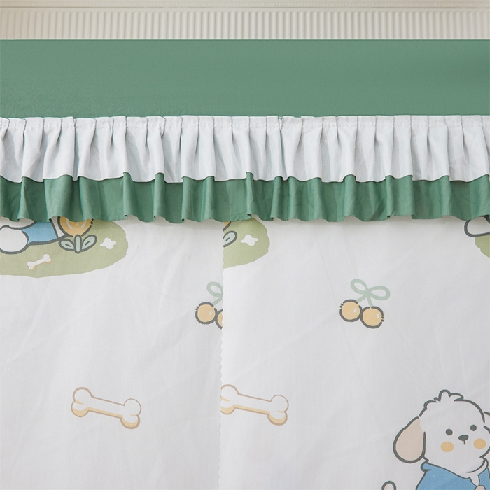 91家纺网 家纺一手货源 找家纺 浪幔纱蚊帐 2025新款A类可拆卸床单全底防摔蚊帐遮光床帘一体式回底拉链坐床 幸运狗【回底款】