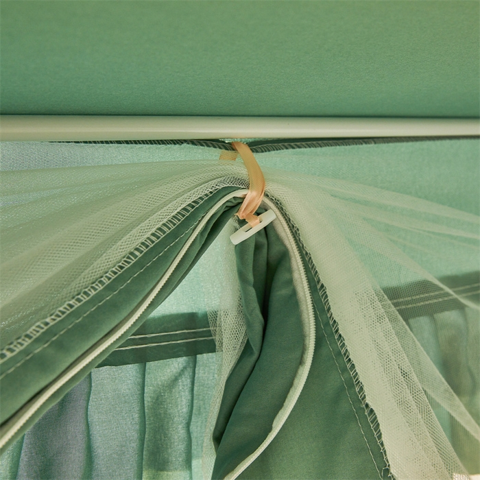 91家纺网 家纺一手货源 找家纺 浪幔纱蚊帐 2025新款A类可拆卸床单全底防摔蚊帐遮光床帘一体式回底拉链坐床 橄榄绿【回底款】