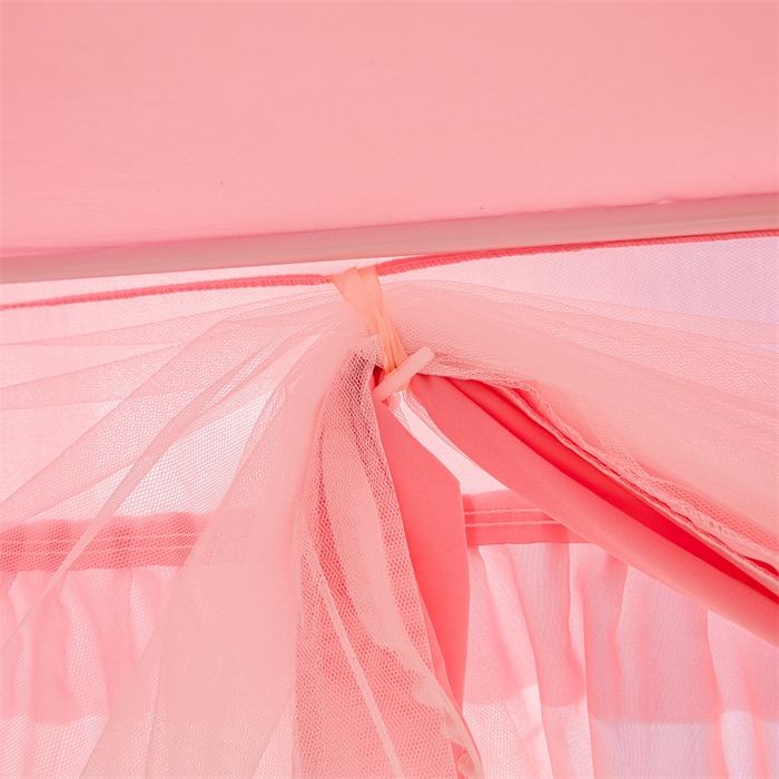 91家纺网 家纺一手货源 找家纺 浪幔纱蚊帐 2025新款A类可拆卸床单全底防摔蚊帐遮光床帘一体式回底拉链坐床 樱花粉【回底款】