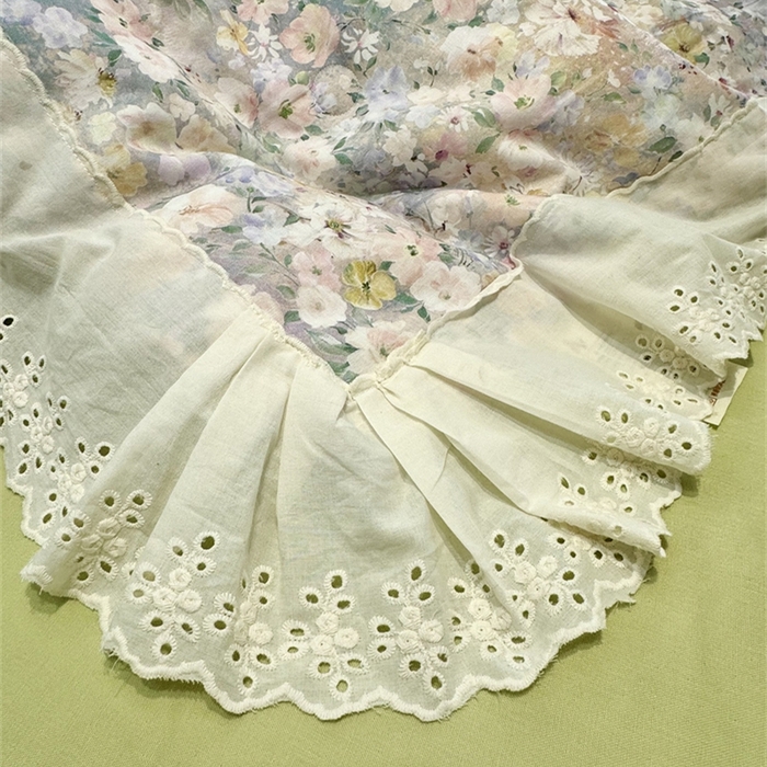 91家纺网 家纺一手货源 找家纺 眠博士2025新款双层纱印花花边夏被花卉系列  夏被-楼兰