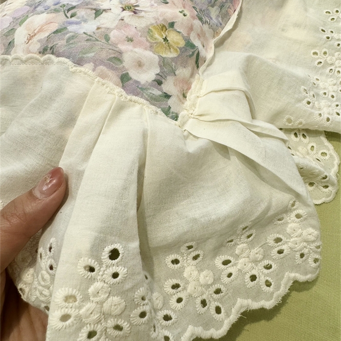 91家纺网 家纺一手货源 找家纺 眠博士2025新款双层纱印花花边夏被花卉系列  夏被-楼兰