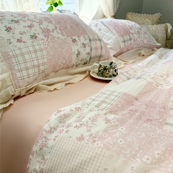 91家纺网 家纺一手货源 找家纺 眠博士2025新款双层纱印花花边夏被花卉系列  夏被-纳福