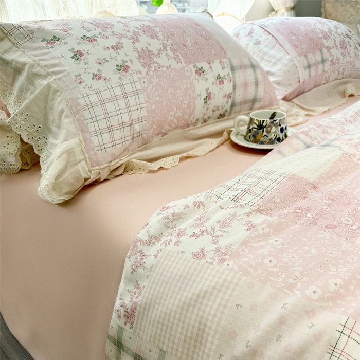 91家纺网 家纺一手货源 找家纺 眠博士2025新款双层纱印花花边夏被花卉系列  夏被-纳福