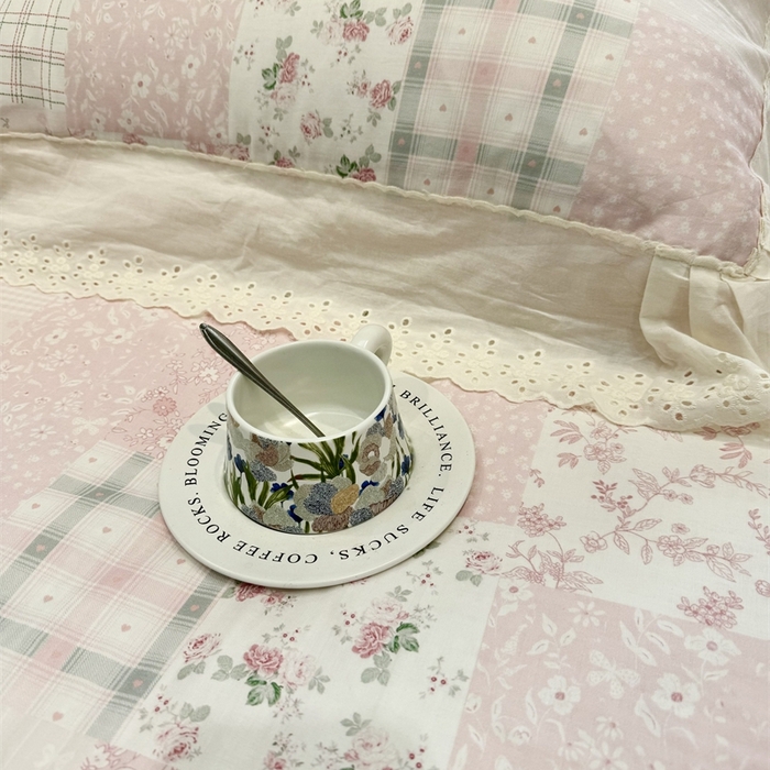 91家纺网 家纺一手货源 找家纺 眠博士2025新款双层纱印花花边夏被花卉系列  夏被-纳福