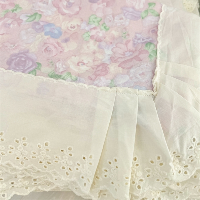 91家纺网 家纺一手货源 找家纺 眠博士2025新款双层纱印花花边夏被花卉系列  夏被-甜美梦境