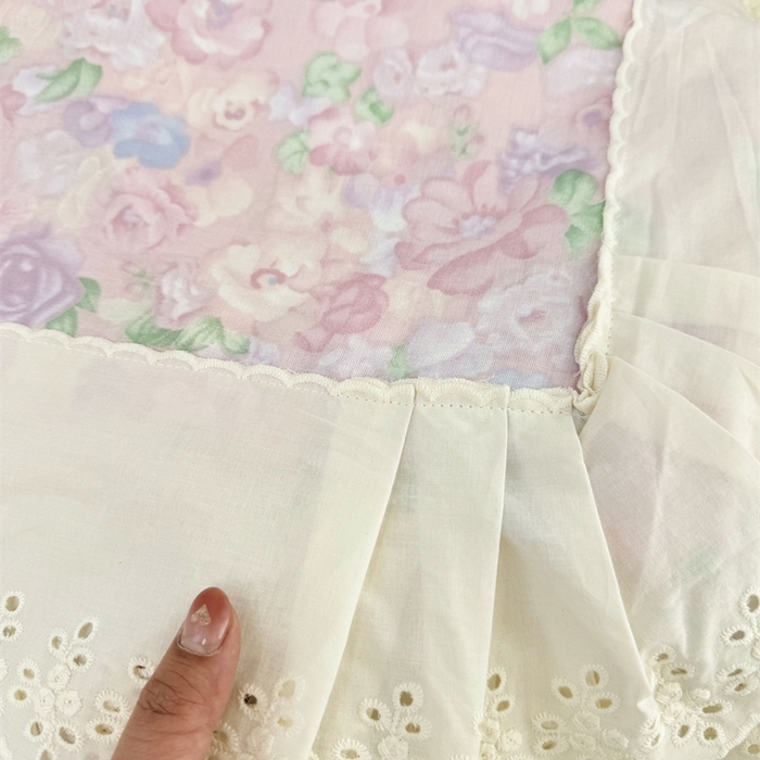 91家纺网 家纺一手货源 找家纺 眠博士2025新款双层纱印花花边夏被花卉系列  夏被-甜美梦境