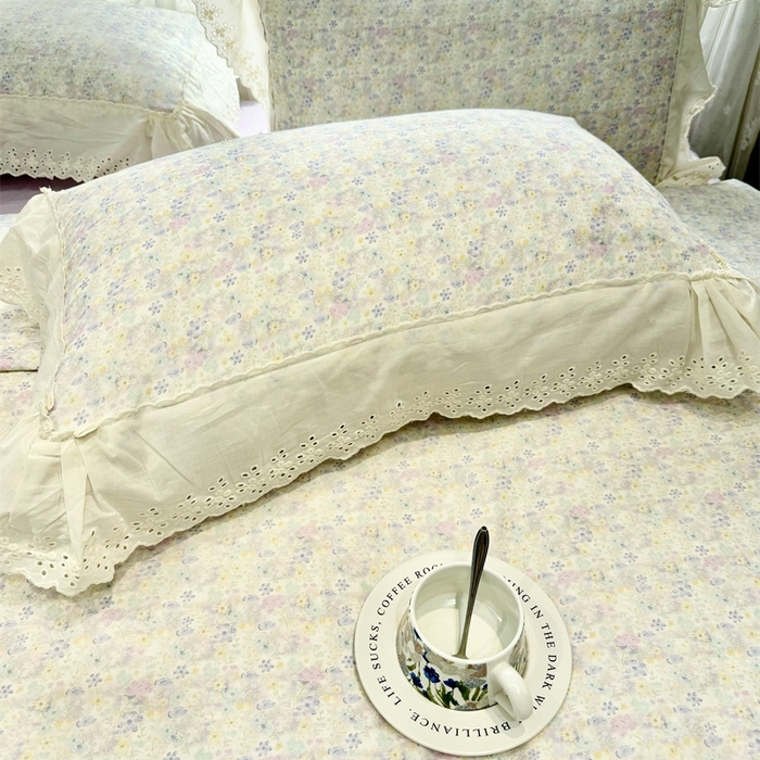 91家纺网 家纺一手货源 找家纺 眠博士2025新款双层纱印花花边夏被花卉系列  夏被-茱丽叶
