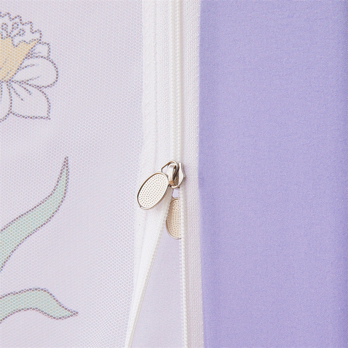 91家纺网 家纺一手货源 找家纺 浪幔纱蚊帐 2025新款A类可拆卸床单全底防摔蚊帐遮光床帘一体式回底拉链坐床 花丛小兔【全底款】