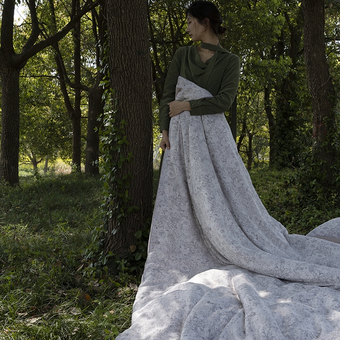 91家纺网 家纺一手货源 找家纺 咏绒家纺工厂店 2025新款A类奥地利进口天丝轻奢花卉款四件套系列 安夏灰-风格二