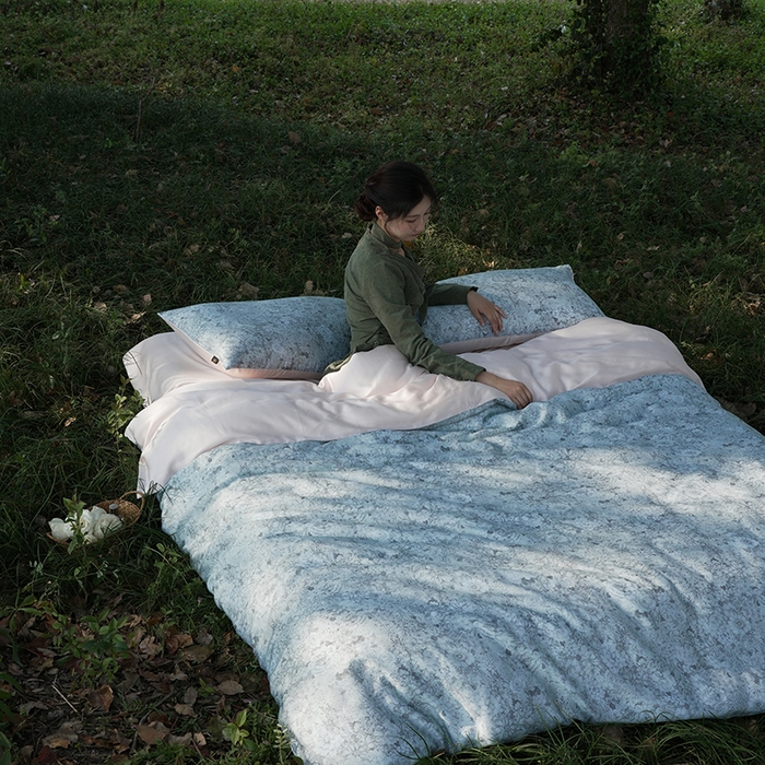 91家纺网 家纺一手货源 找家纺 咏绒家纺工厂店 2025新款A类奥地利进口天丝轻奢花卉款四件套系列 安夏绿-风格二