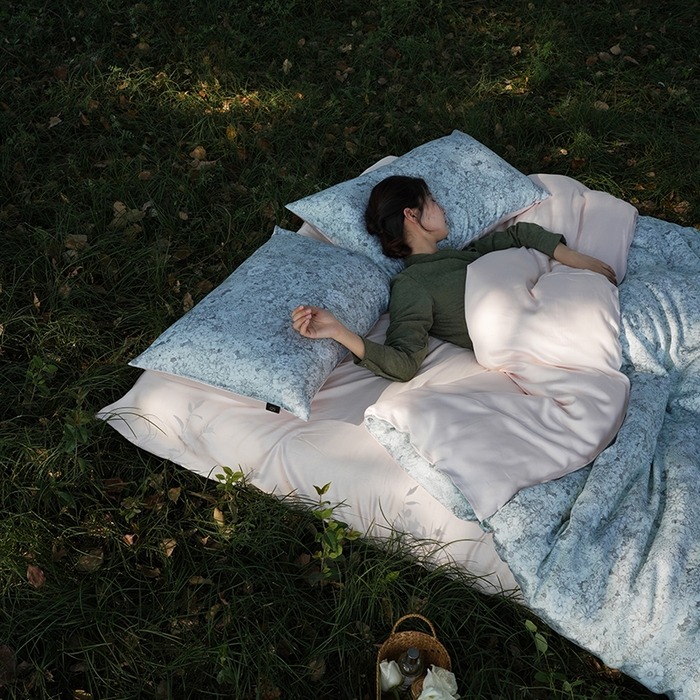 91家纺网 家纺一手货源 找家纺 咏绒家纺工厂店 2025新款A类奥地利进口天丝轻奢花卉款四件套系列 安夏绿-风格二