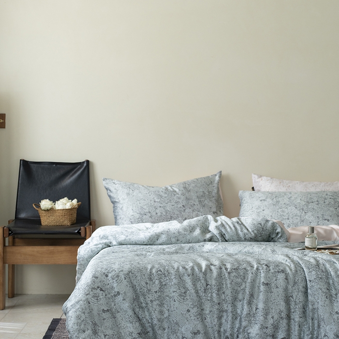 91家纺网 家纺一手货源 找家纺 咏绒家纺工厂店 2025新款A类奥地利进口天丝轻奢花卉款四件套系列 安夏绿-风格二