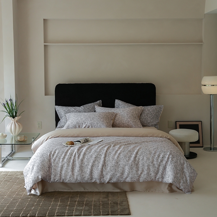 咏绒家纺工厂店 2025新款A类奥地利进口天丝轻奢花卉款四件套系列 花未央白-风格二