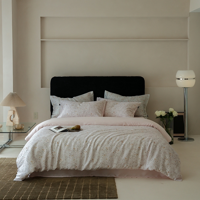 咏绒家纺工厂店 2025新款A类奥地利进口天丝轻奢花卉款四件套系列 慕莎白-风格二