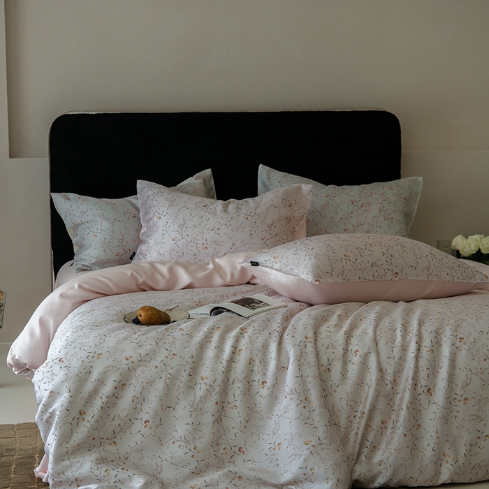 91家纺网 家纺一手货源 找家纺 咏绒家纺工厂店 2025新款A类奥地利进口天丝轻奢花卉款四件套系列 慕莎白-风格二