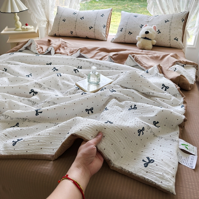 91家纺网 家纺一手货源 找家纺 （总）王朝国际 2025爆款皱皱双层纱四件套