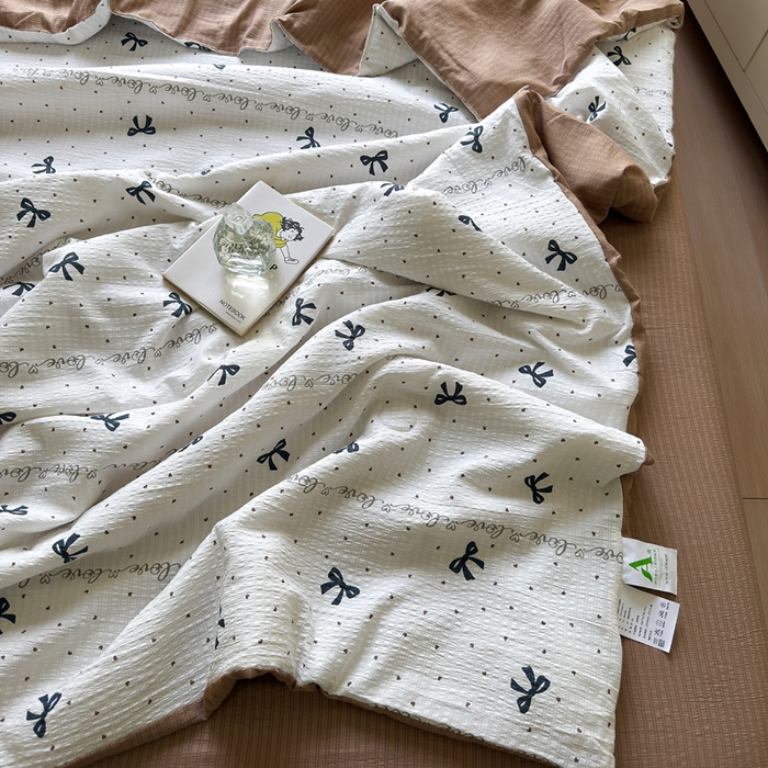 91家纺网 家纺一手货源 找家纺 （总）王朝国际 2025新款直播热款有氧双层纱碎花夏被四件套