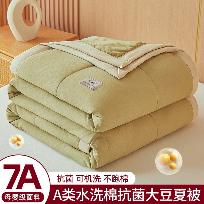 91家纺网 家纺一手货源 找家纺 咏绒家纺工厂店 2025春夏新款7A抗菌水洗棉大豆夏被夏凉被空调被 7A马卡龙