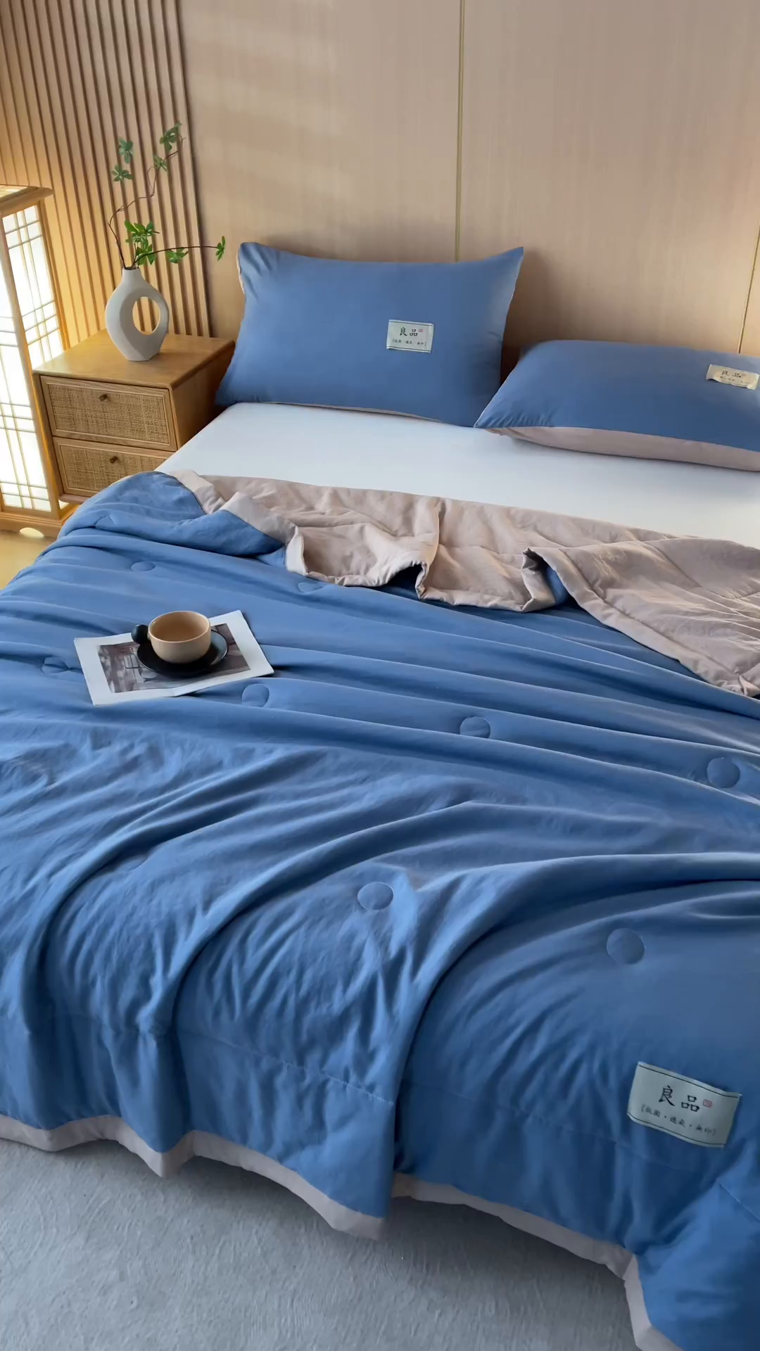 91家纺网 家纺一手货源 找家纺 咏绒家纺工厂店 2025春夏新款7A抗菌水洗棉大豆夏被夏凉被空调被 7A宾利蓝