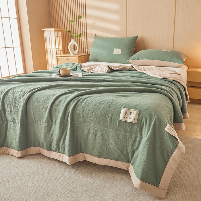 91家纺网 家纺一手货源 找家纺 咏绒家纺工厂店 2025春夏新款7A抗菌水洗棉大豆夏被夏凉被空调被 7A莫兰迪