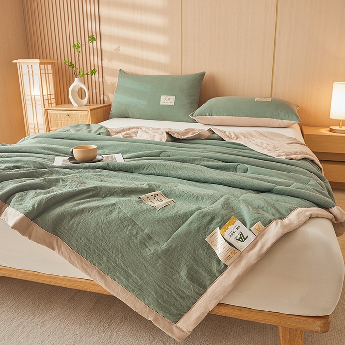 91家纺网 家纺一手货源 找家纺 咏绒家纺工厂店 2025春夏新款7A抗菌水洗棉大豆夏被夏凉被空调被 7A莫兰迪