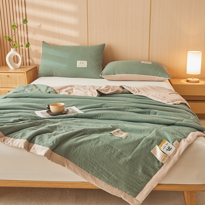 91家纺网 家纺一手货源 找家纺 咏绒家纺工厂店 2025春夏新款7A抗菌水洗棉大豆夏被夏凉被空调被 7A莫兰迪