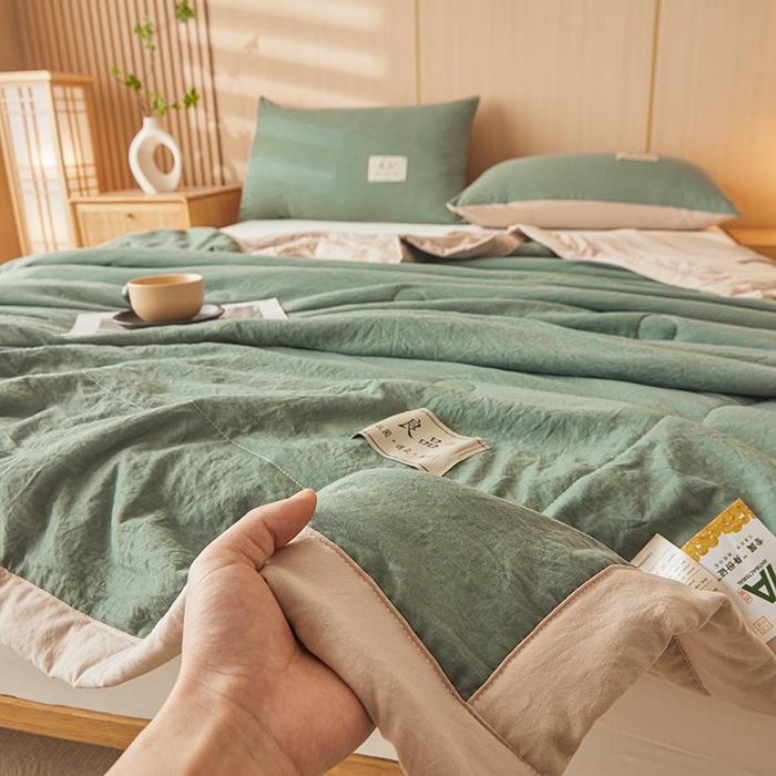 91家纺网 家纺一手货源 找家纺 咏绒家纺工厂店 2025春夏新款7A抗菌水洗棉大豆夏被夏凉被空调被 7A莫兰迪