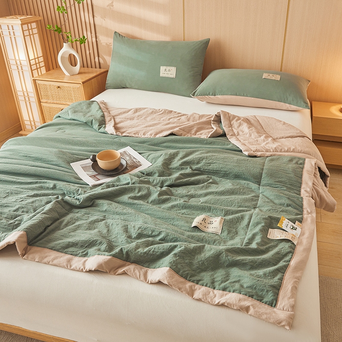 91家纺网 家纺一手货源 找家纺 咏绒家纺工厂店 2025春夏新款7A抗菌水洗棉大豆夏被夏凉被空调被 7A莫兰迪