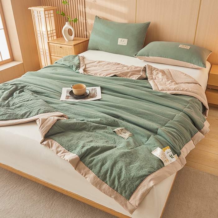 91家纺网 家纺一手货源 找家纺 咏绒家纺工厂店 2025春夏新款7A抗菌水洗棉大豆夏被夏凉被空调被 7A莫兰迪