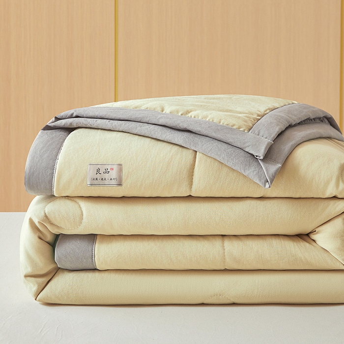 91家纺网 家纺一手货源 找家纺 咏绒家纺工厂店 2025春夏新款7A抗菌水洗棉大豆夏被夏凉被空调被 7A高级咖