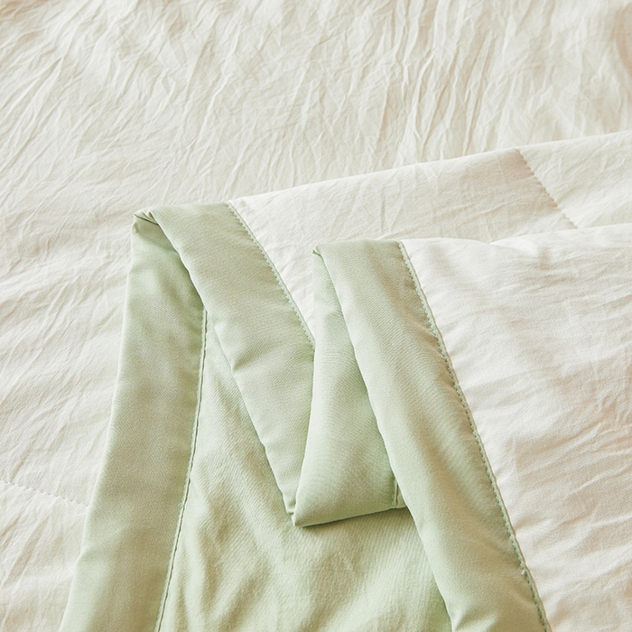91家纺网 家纺一手货源 找家纺 咏绒家纺工厂店 2025春夏新款7A抗菌水洗棉大豆夏被夏凉被空调被 7A抹茶绿