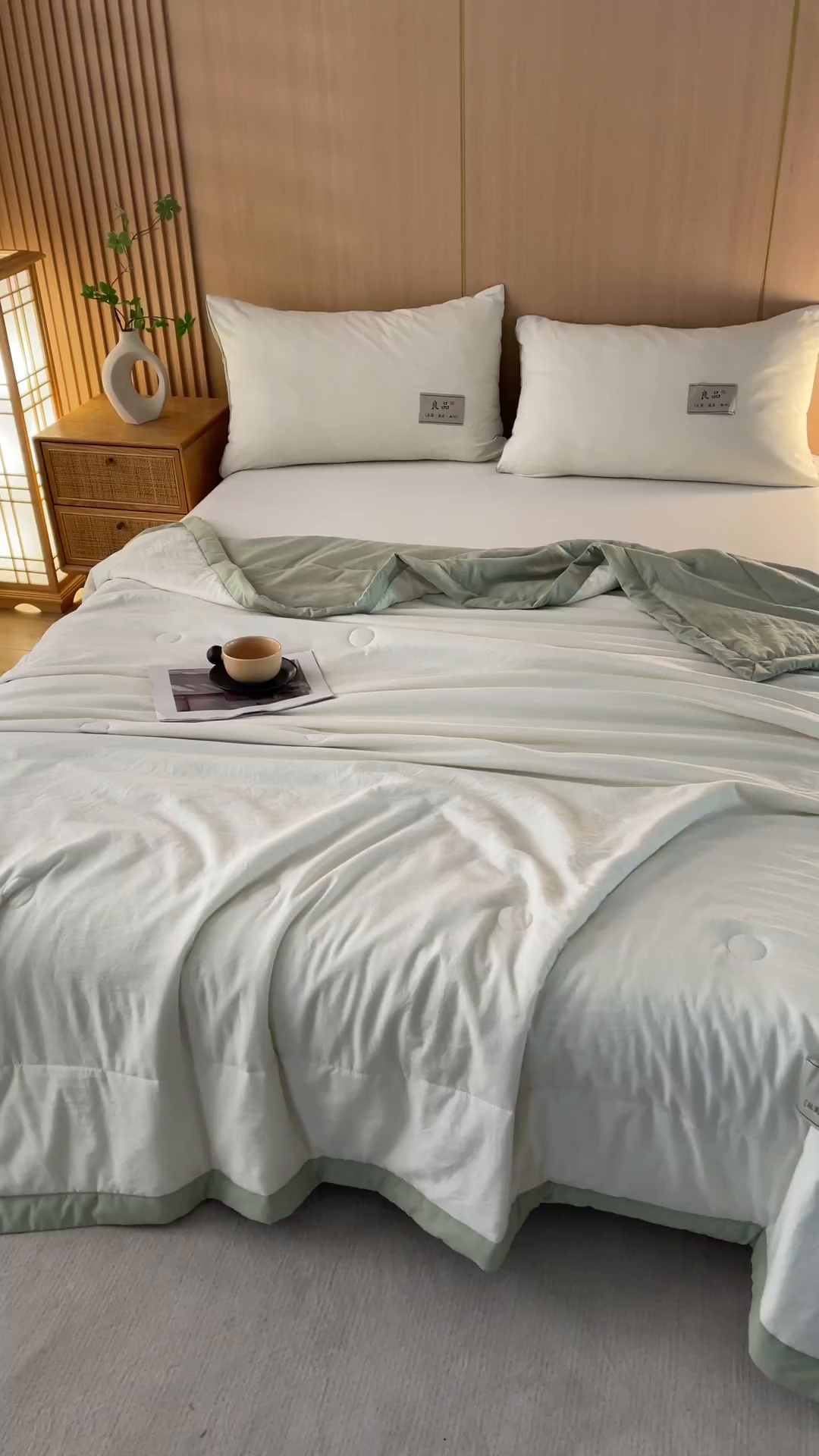 91家纺网 家纺一手货源 找家纺 咏绒家纺工厂店 2025春夏新款7A抗菌水洗棉大豆夏被夏凉被空调被 7A抹茶绿
