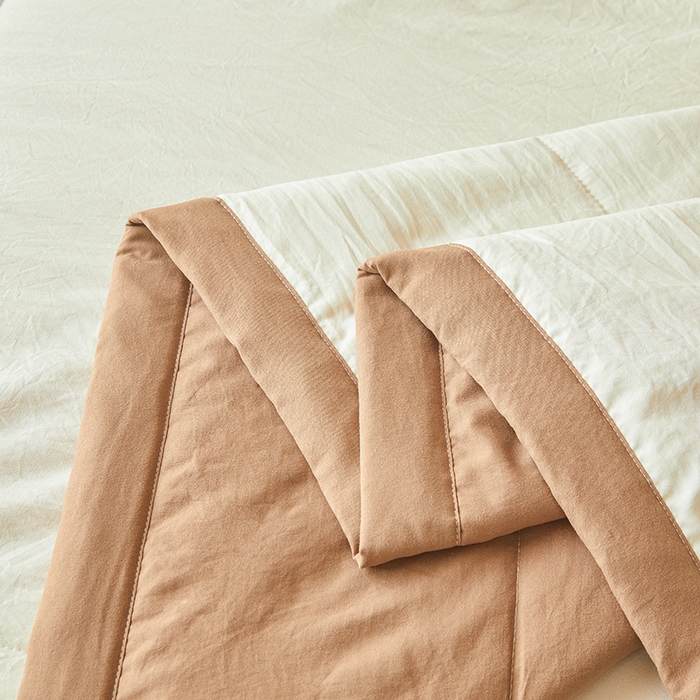 91家纺网 家纺一手货源 找家纺 咏绒家纺工厂店 2025春夏新款7A抗菌水洗棉大豆夏被夏凉被空调被 7A深棕色