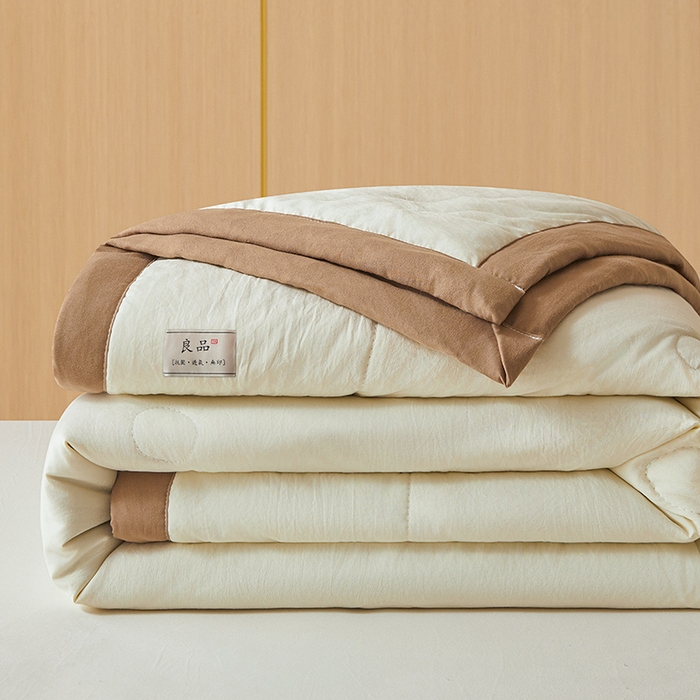 91家纺网 家纺一手货源 找家纺 咏绒家纺工厂店 2025春夏新款7A抗菌水洗棉大豆夏被夏凉被空调被 7A深棕色