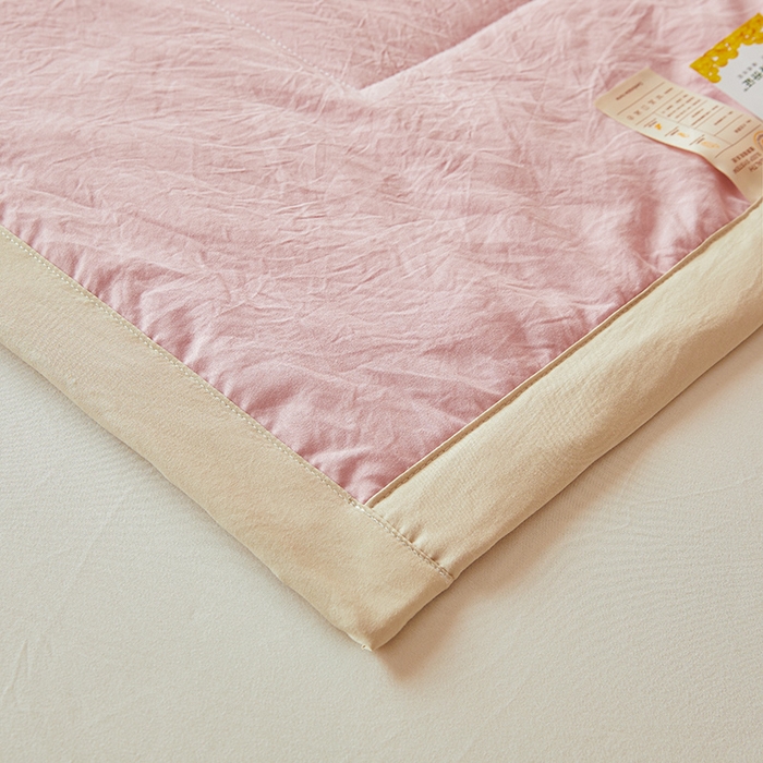 91家纺网 家纺一手货源 找家纺 咏绒家纺工厂店 2025春夏新款7A抗菌水洗棉大豆夏被夏凉被空调被 7A桃粉色