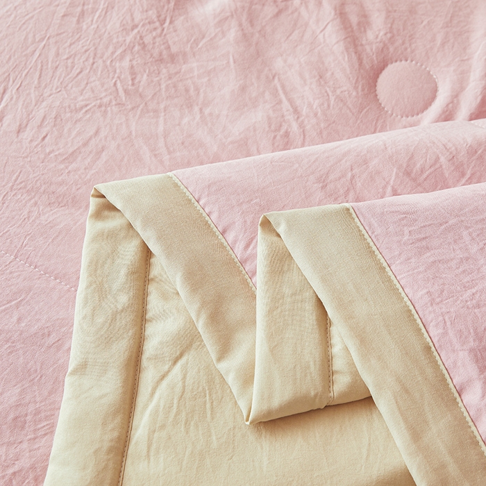 91家纺网 家纺一手货源 找家纺 咏绒家纺工厂店 2025春夏新款7A抗菌水洗棉大豆夏被夏凉被空调被 7A桃粉色