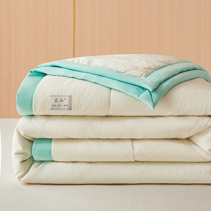 91家纺网 家纺一手货源 找家纺 咏绒家纺工厂店 2025春夏新款7A抗菌水洗棉大豆夏被夏凉被空调被 7A天空蓝