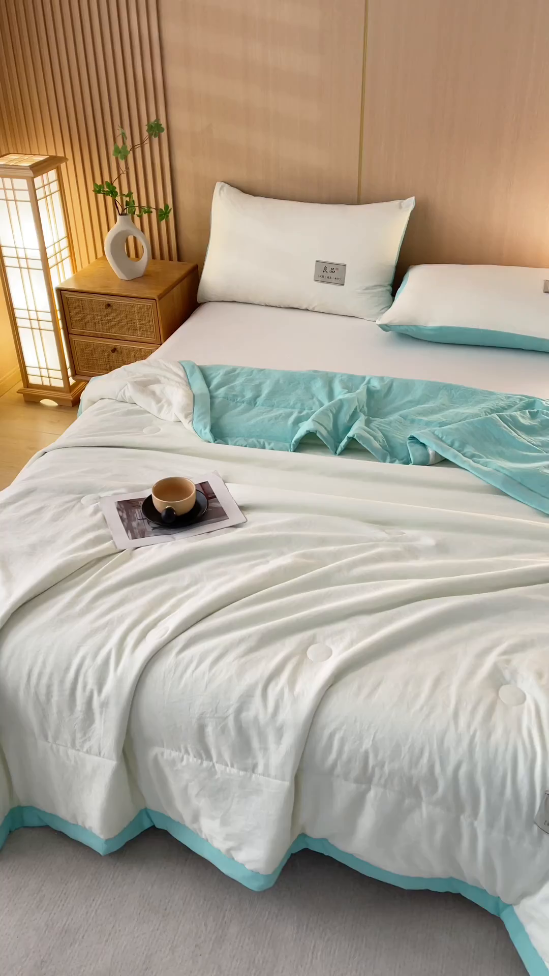 91家纺网 家纺一手货源 找家纺 咏绒家纺工厂店 2025春夏新款7A抗菌水洗棉大豆夏被夏凉被空调被 7A天空蓝