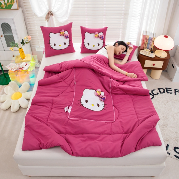 91家纺网 家纺一手货源 找家纺 （总）照世家纺 2025春夏新款三丽鸥立体款抱枕被