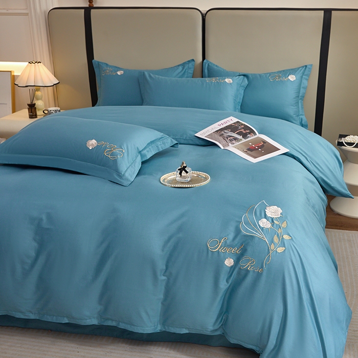 91家纺网 家纺一手货源 找家纺 （总）晶缦家纺2025新款纯棉喷气全棉13376刺绣四件套/轻奢绣花高端床上用品