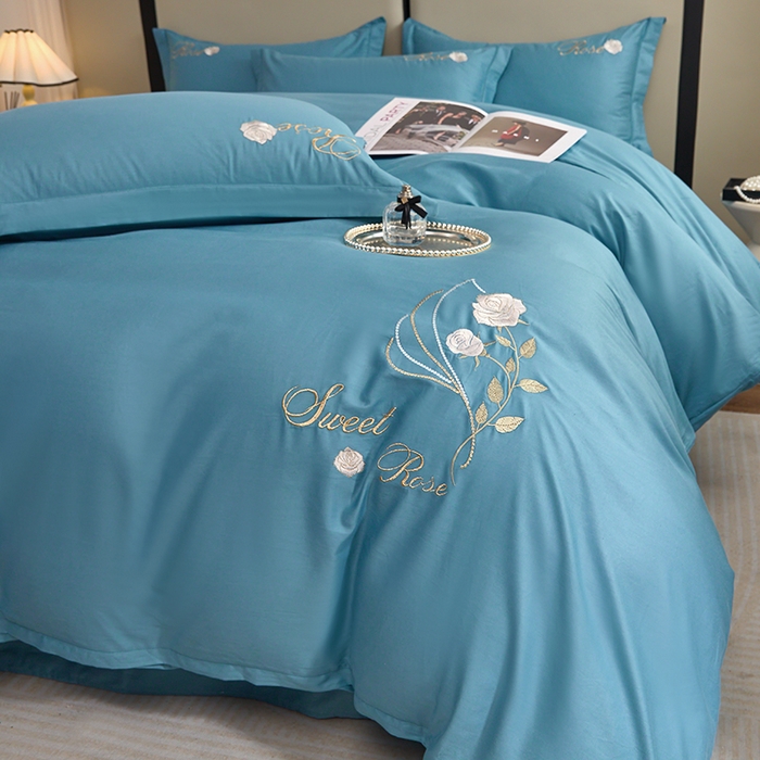 91家纺网 家纺一手货源 找家纺 （总）晶缦家纺2025新款纯棉喷气全棉13376刺绣四件套/轻奢绣花高端床上用品