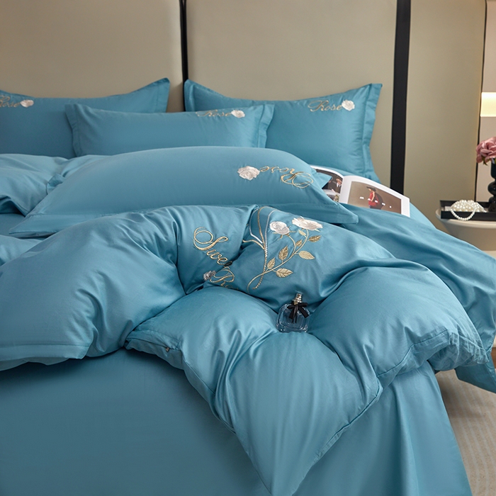 91家纺网 家纺一手货源 找家纺 （总）晶缦家纺2025新款纯棉喷气全棉13376刺绣四件套/轻奢绣花高端床上用品