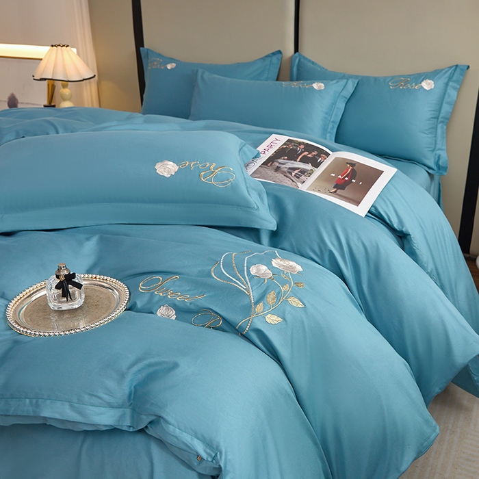 91家纺网 家纺一手货源 找家纺 （总）晶缦家纺2025新款纯棉喷气全棉13376刺绣四件套/轻奢绣花高端床上用品