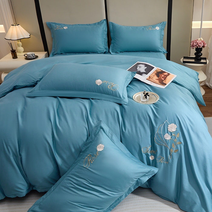 91家纺网 家纺一手货源 找家纺 （总）晶缦家纺2025新款纯棉喷气全棉13376刺绣四件套/轻奢绣花高端床上用品